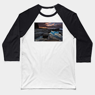 Cloudy Rockpool Baseball T-Shirt